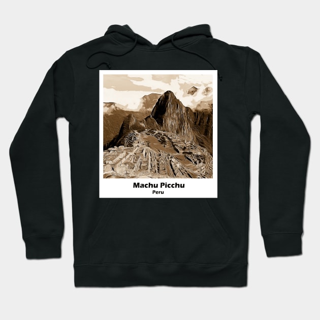 South America Machu Picchu Peru T-Shirt Sephia Hoodie by SouthAmericaLive